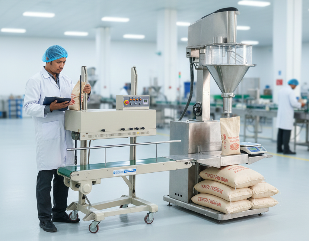 QC Otomatis di Jalur Pengepakan Tepung Industri