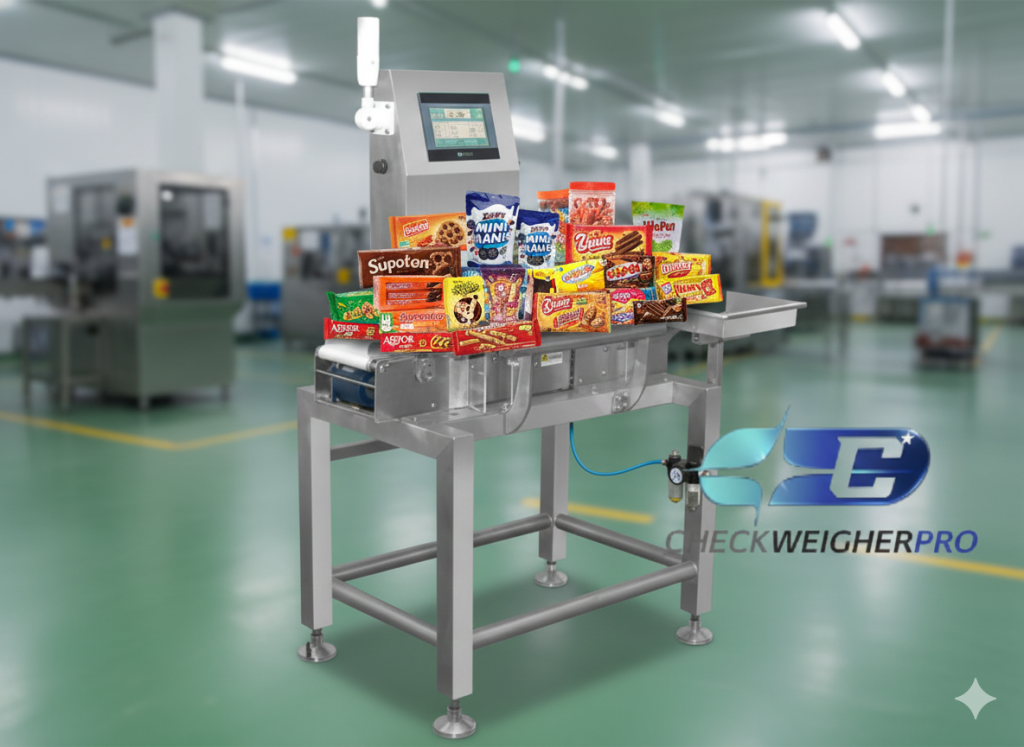 Checkweigher untuk Produksi Snack dan Wafer Otomatis